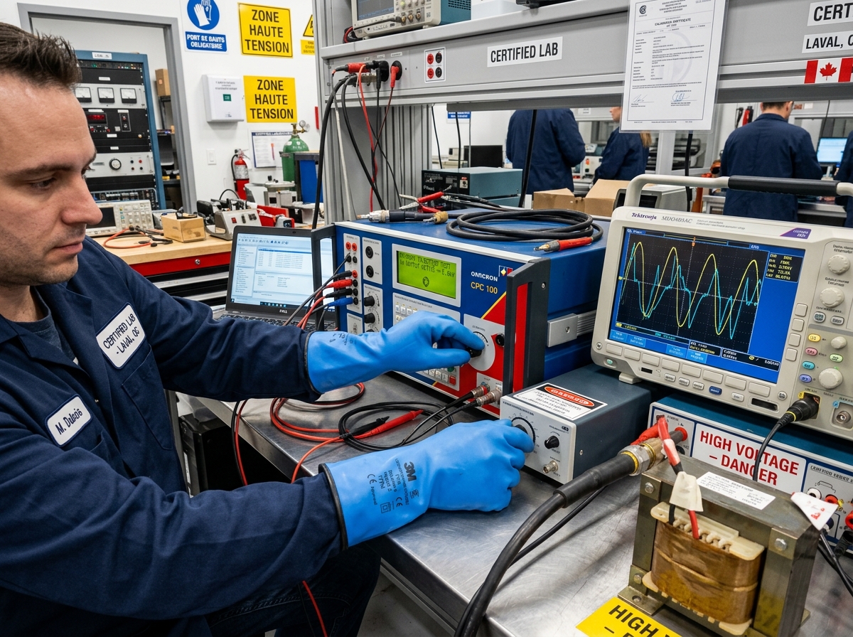 Banc d'essai diélectrique certifié à Laval