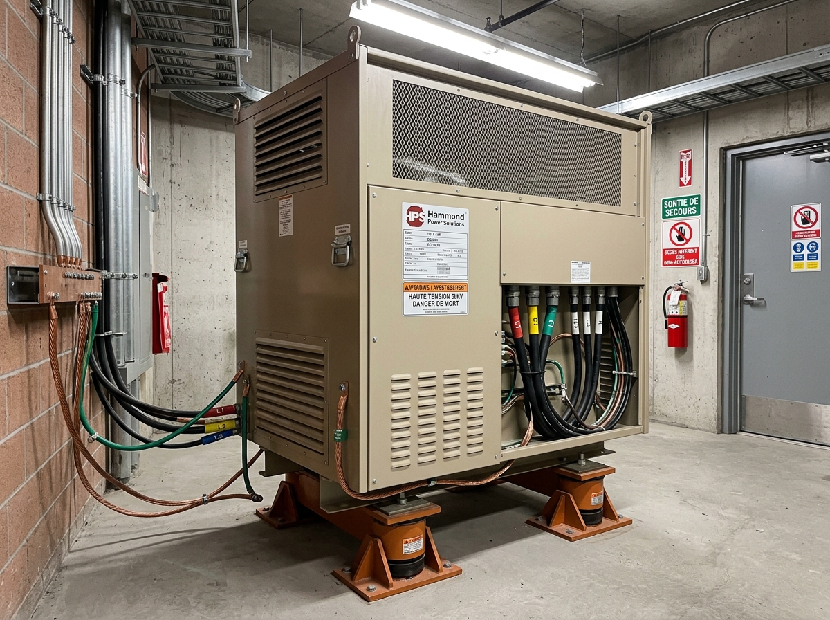 Transformateur de distribution type sec dans voûte électrique à Laval